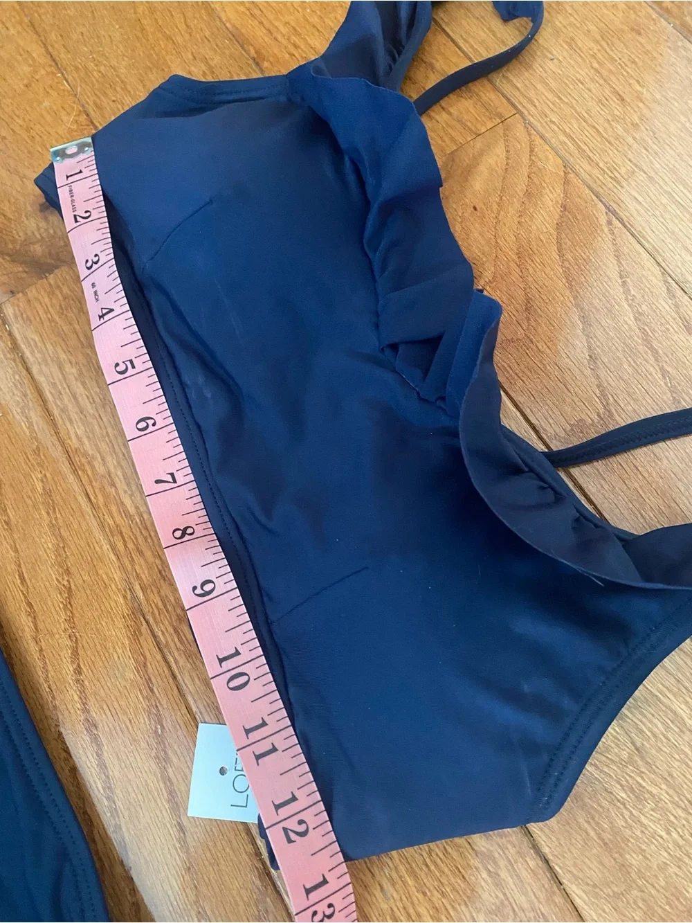 LOFT Beach NWT Navy Ruffle High Waist Bikini Set Size S Two Piece Swimwear - Picture 9 of 11